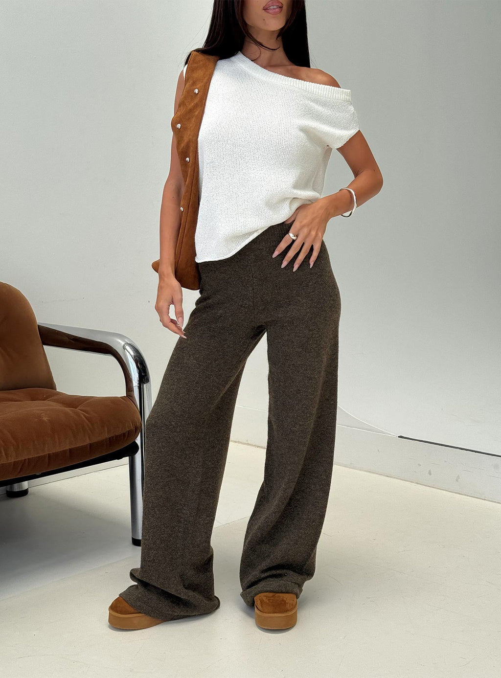 Karee Knit Pants Brown
