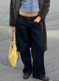 Ellanor Low Rise Straight Leg Jeans Indigo Blue