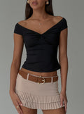 Maxeina Off Shoulder Twist Top Black