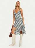 Murisa Asymmetrical Midi Dress Multi Check