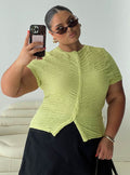 Suzu Textured Top Green Curve