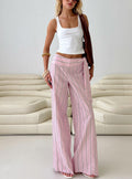 Wave Dancer Tie Pant Pink Stripe