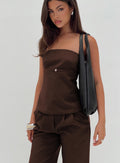 Irresistible Strapless Top Chocolate Petite
