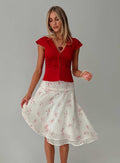 Charisse Asymmetrical Midi Skirt Floral