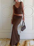 Zespri Jersey Maxi Skirt Brown