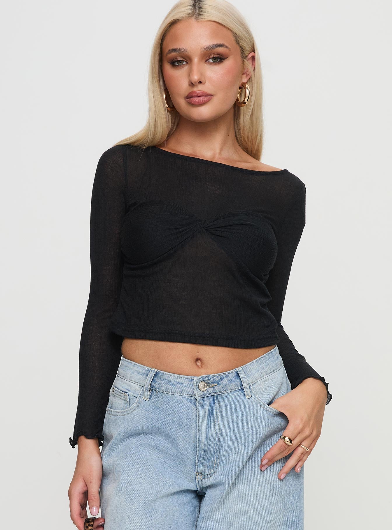 November Long Sleeve Top Black