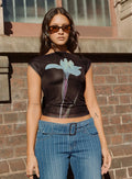 Nova Flower Top Navy / Black