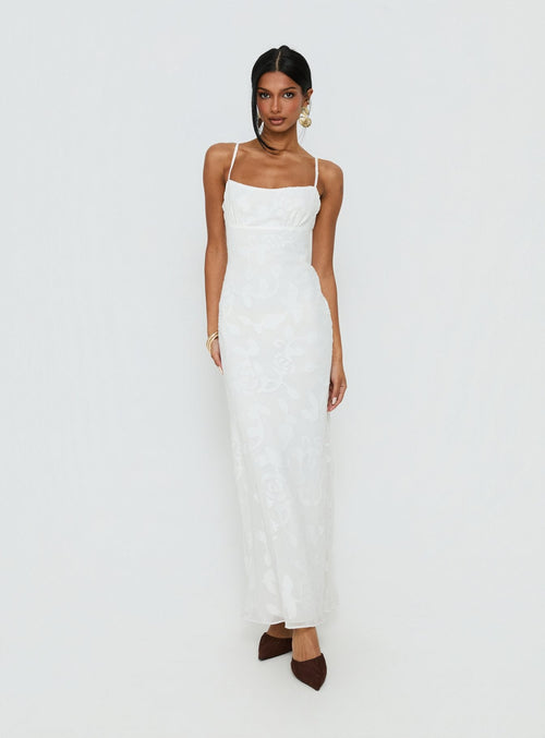 Avienna Maxi Dress White Burnout