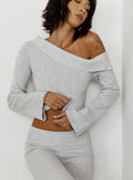 Sina Off The Shoulder Top Grey