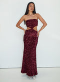 Regalia Strapless Maxi Dress Burgundy