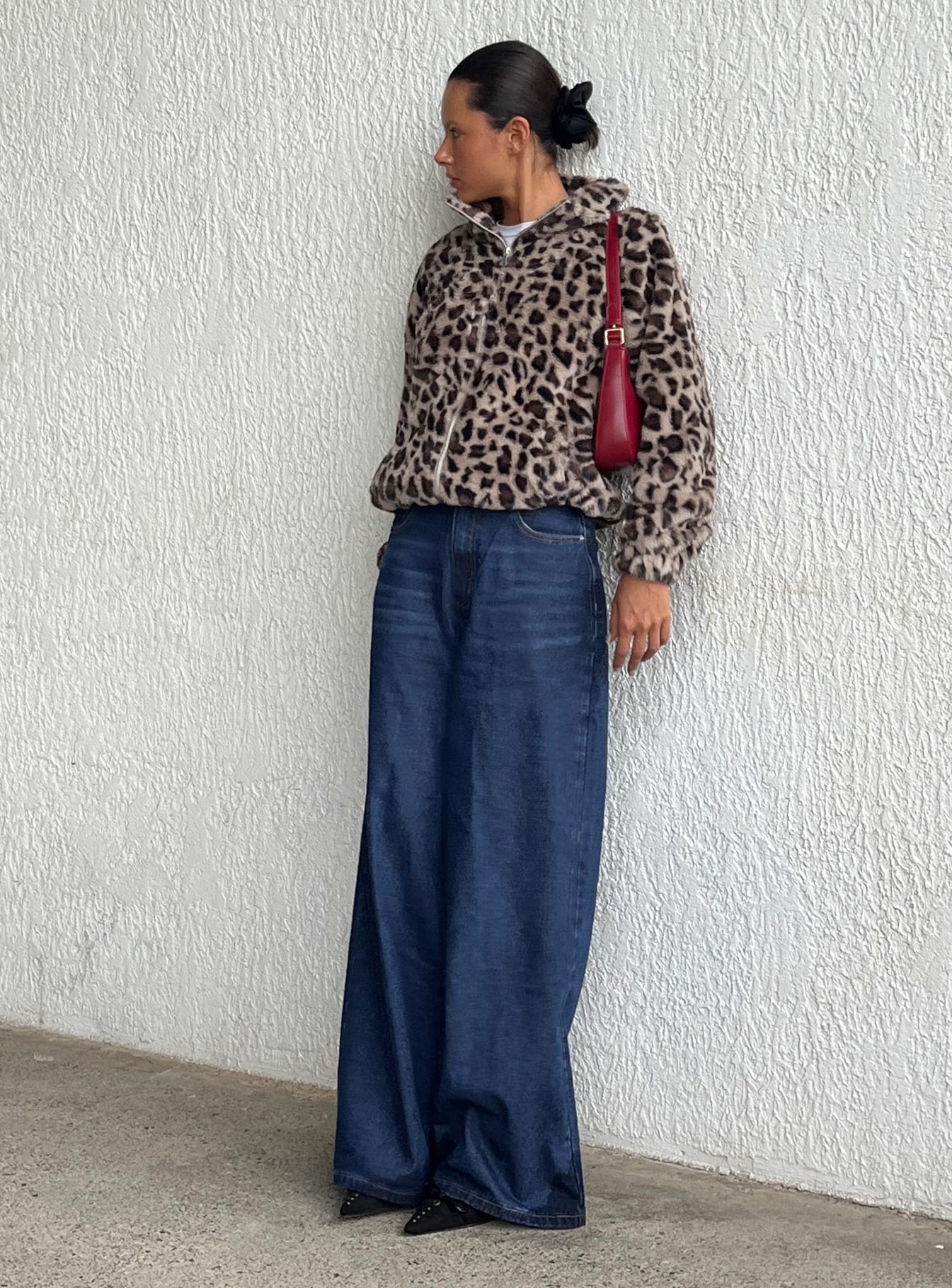 Naylor Mid Rise Wide Leg Jeans Mid Blue Denim