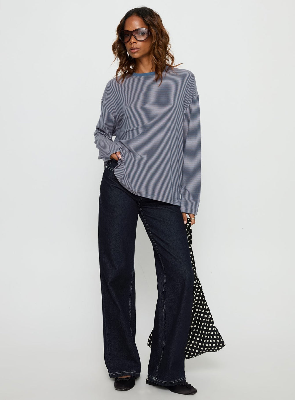 Marlah Long Sleeve Top Blue Stripe