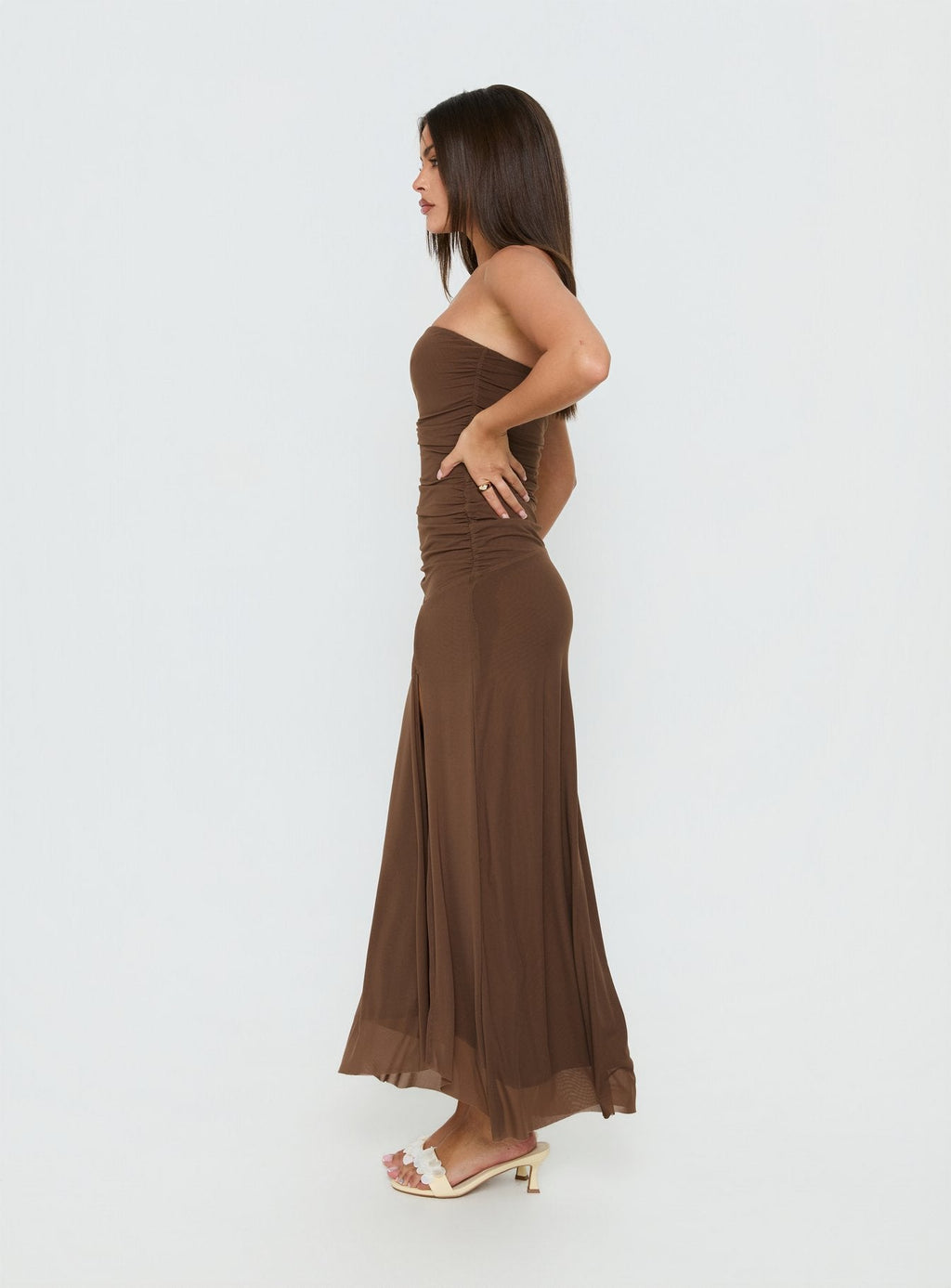 Brigida Strapless Maxi Dress Mocha