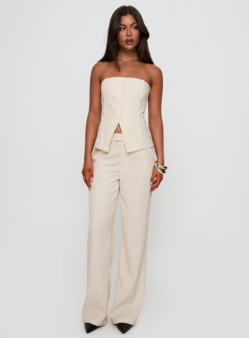 Lavish Living Strapless Top Cream