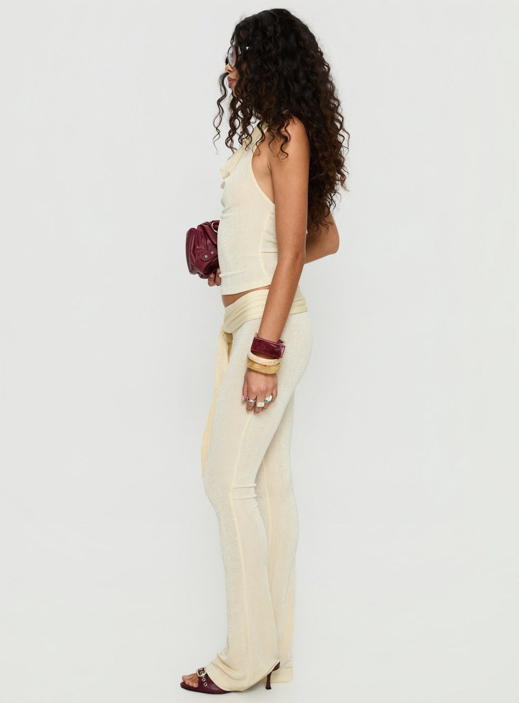 Butterfly Tie Detail Pants Lemontini