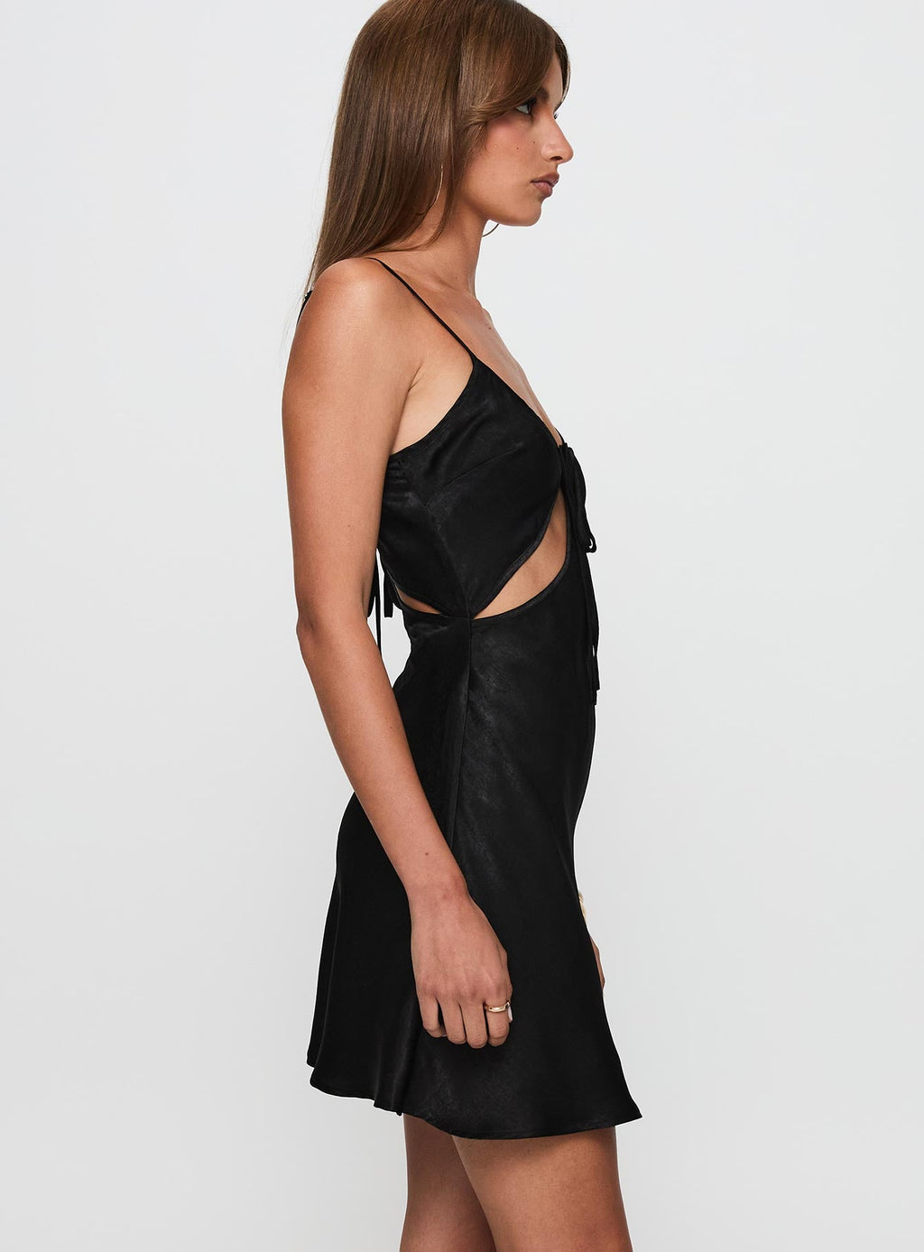 Linger Bias Cut Dress Black