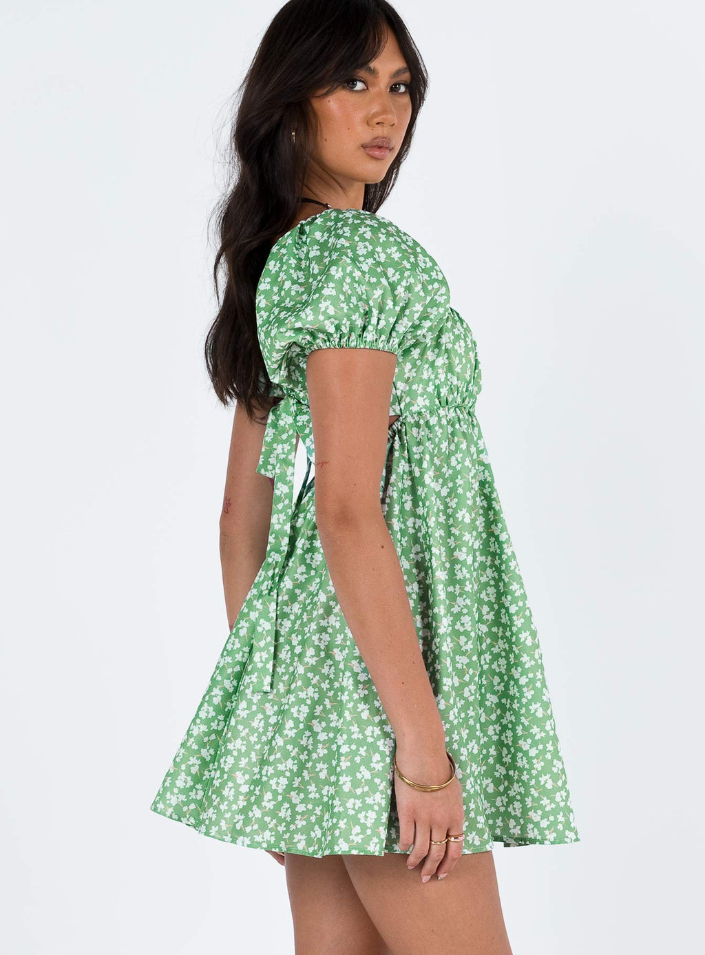 Let's Dance Mini Dress Green Floral