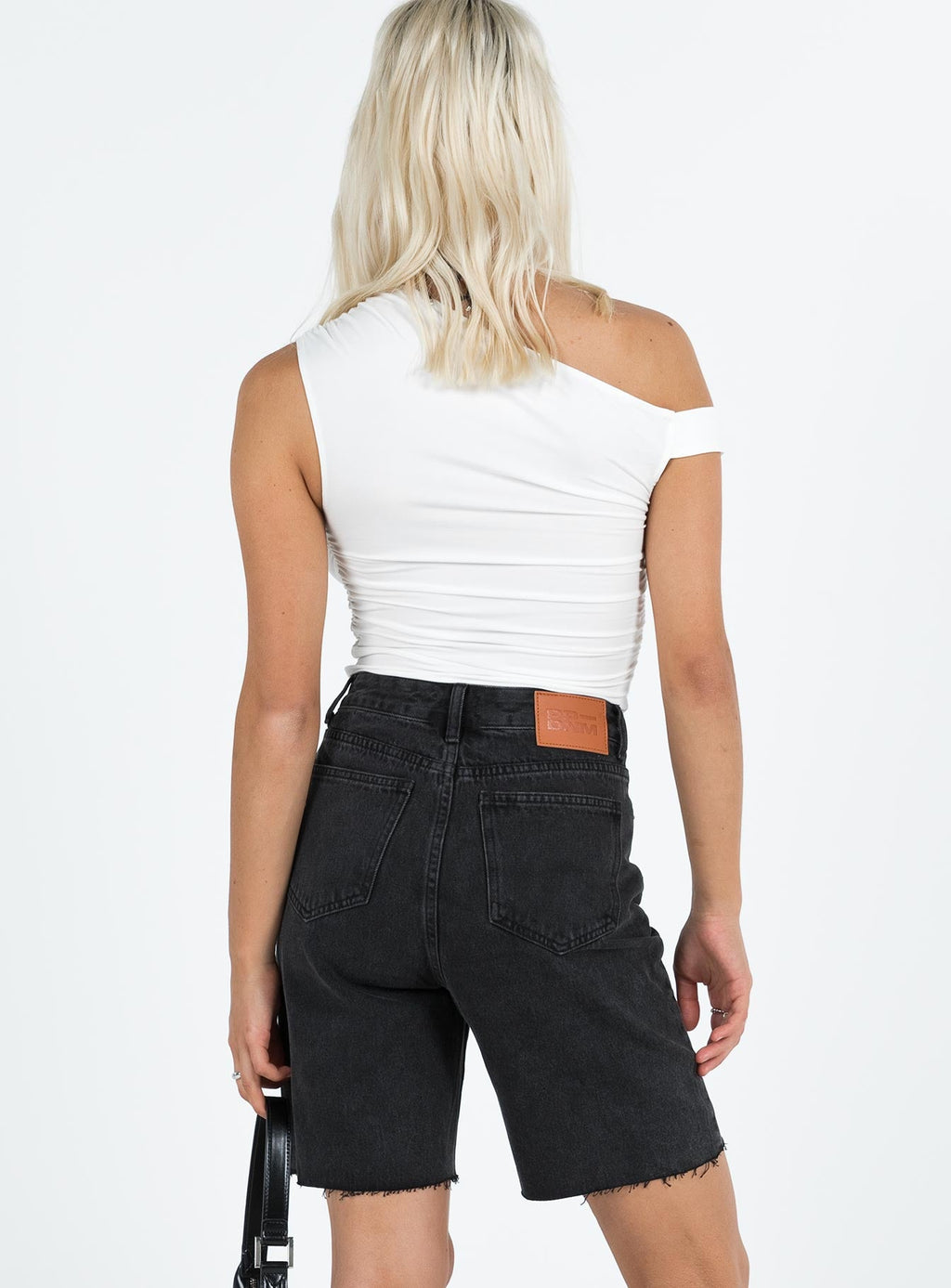 Xena Long Denim Shorts Black