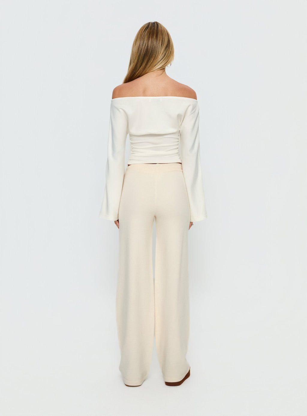 Felisha Low Waist Knit Pants White