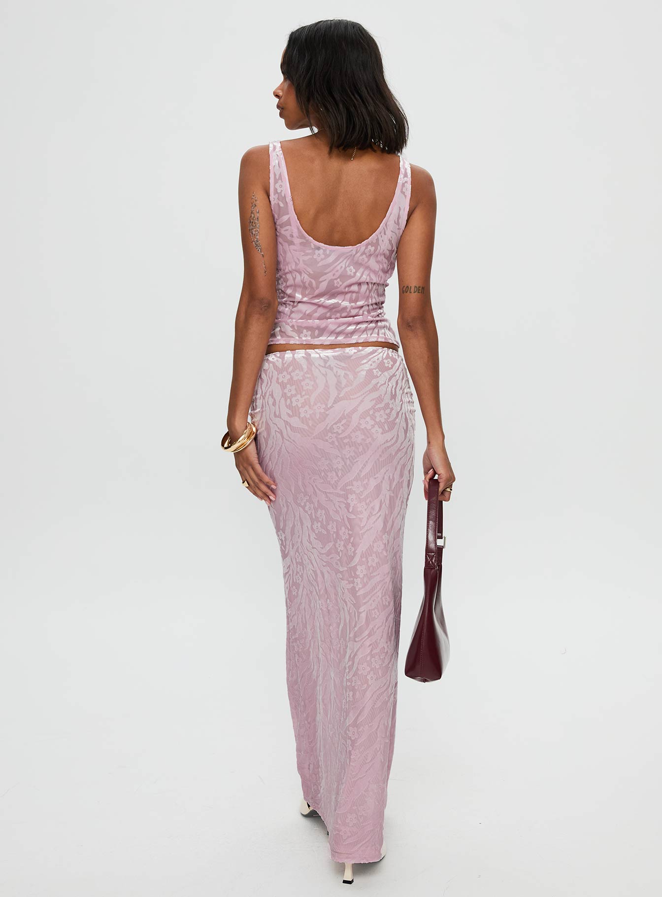 Kalei Maxi Skirt Pink Floral