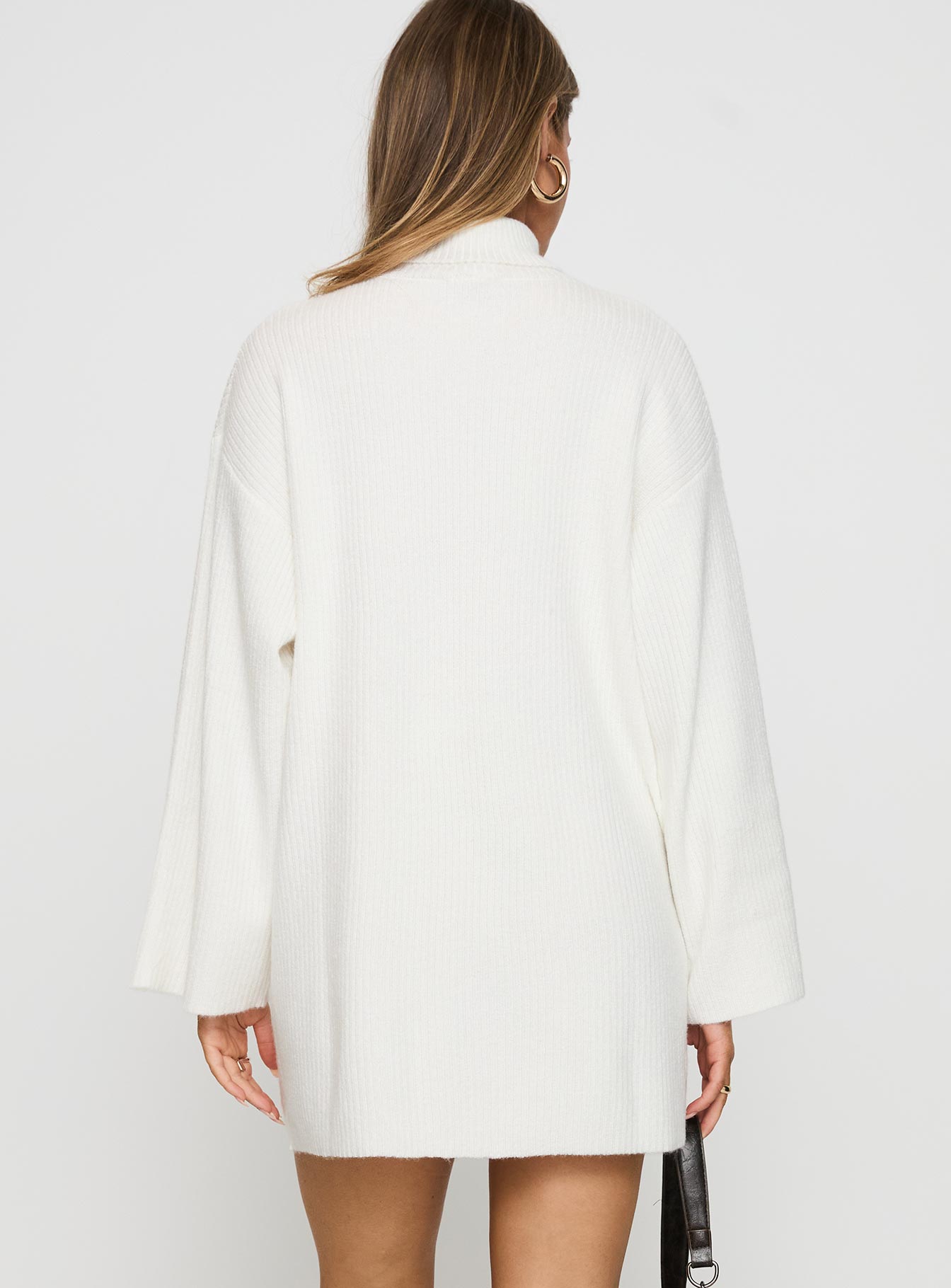 Sonelle Long Sleeve Knit Mini Dress White