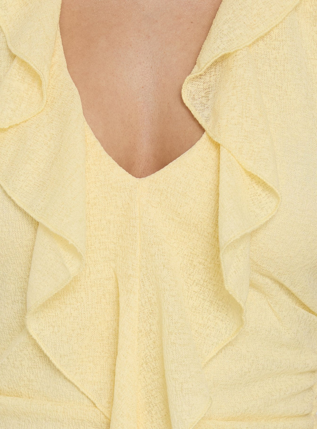 Leyda Plunge Frill Maxi Dress Yellow