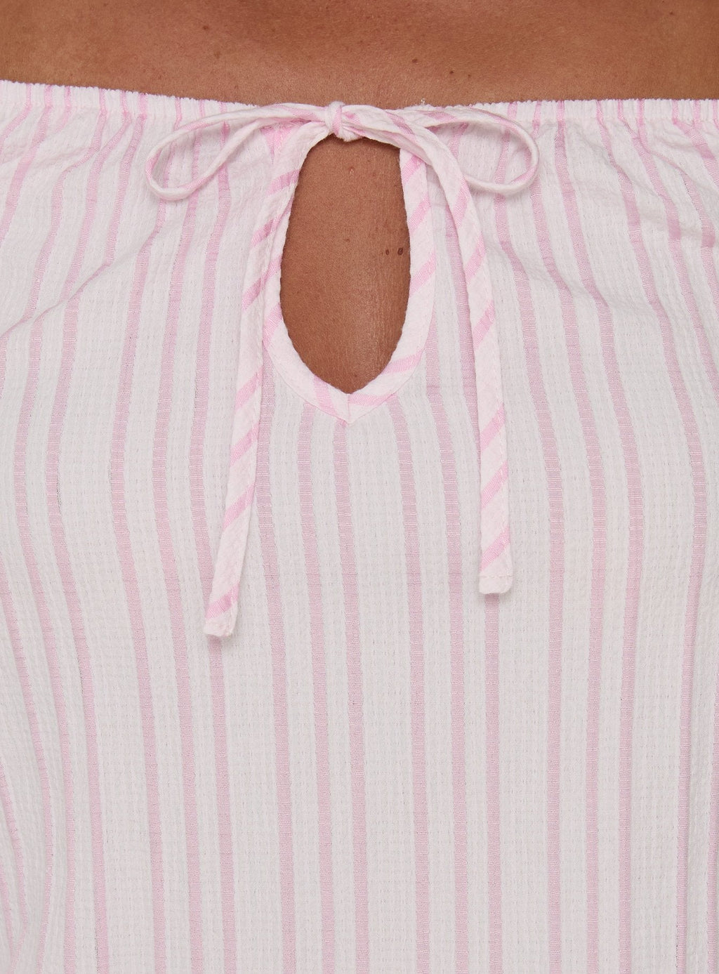 Calthea Puff Sleeve Top Pink Stripe