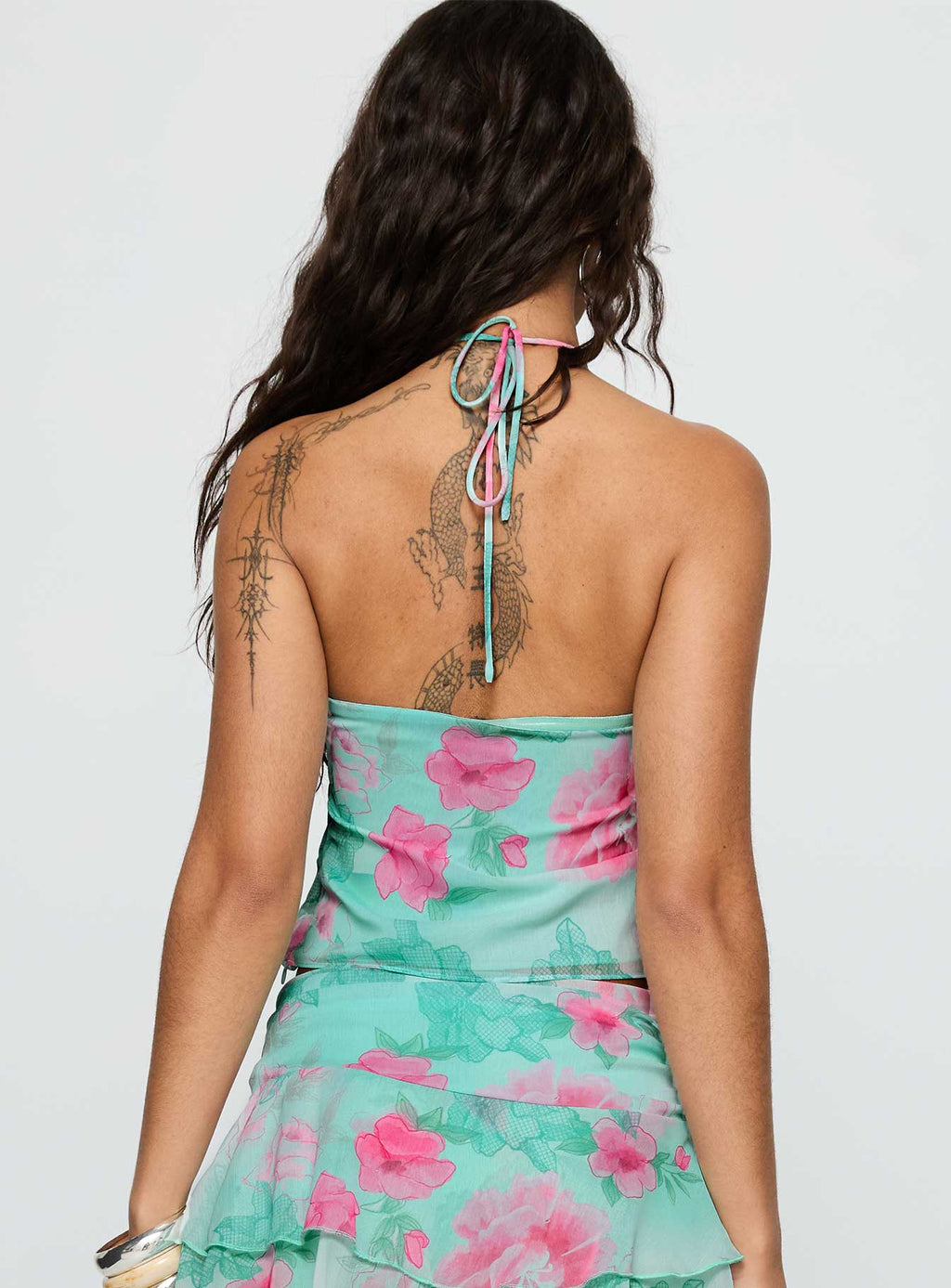 Naturally Halter Ring Top Blue Multi