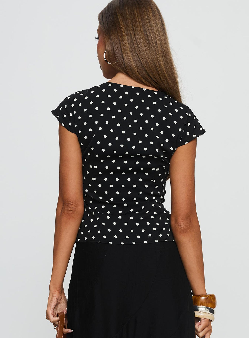 Indulgence Corset Top Black Polka Dot