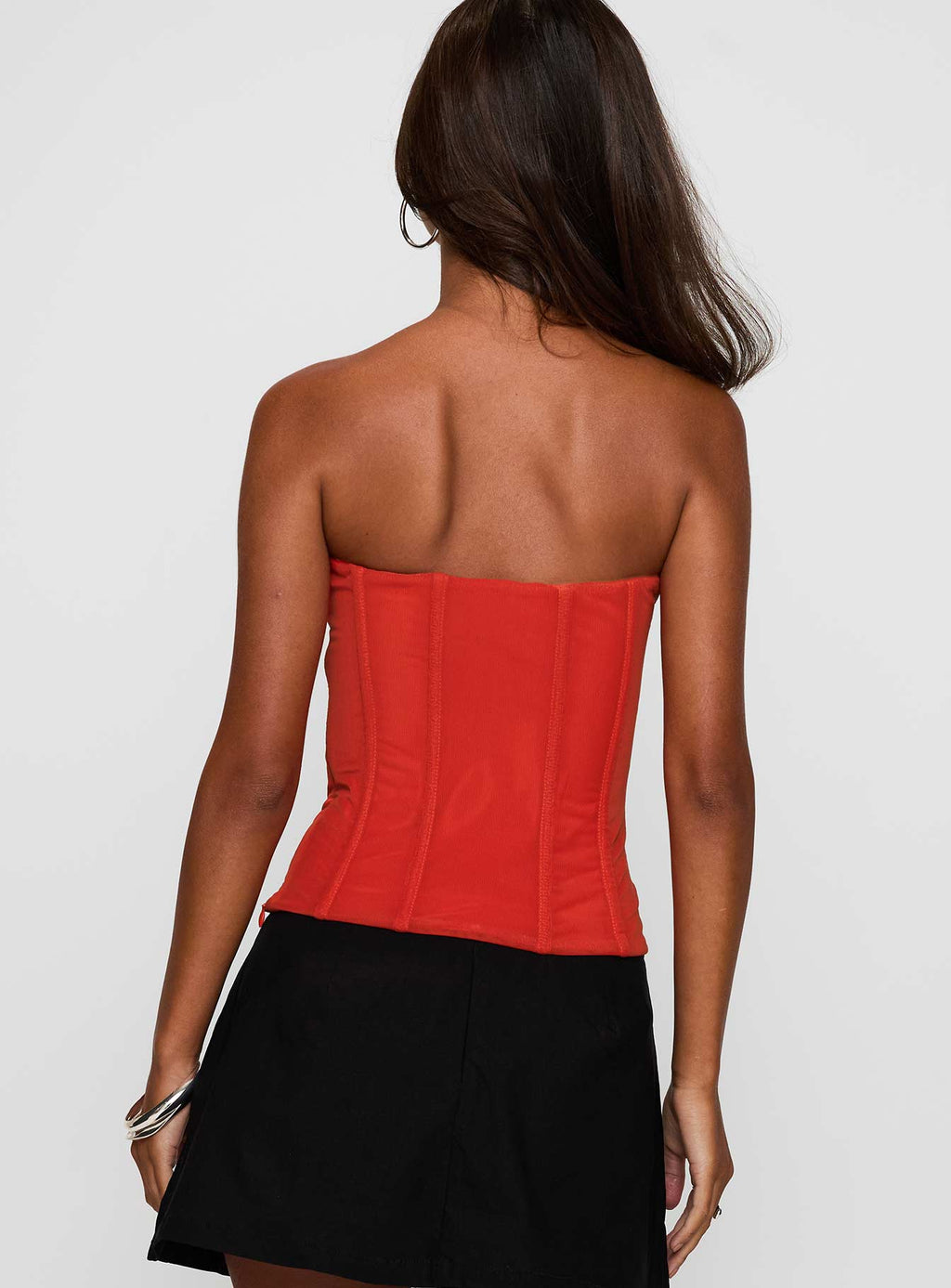 Moneypenny Strapless Top Orange