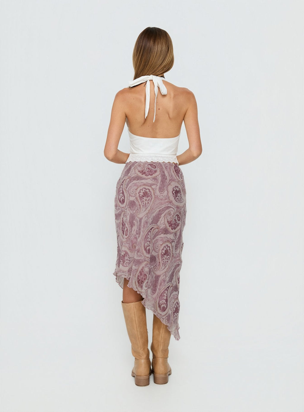 Suella Asymmetrical Midi Skirt Paisley Multi