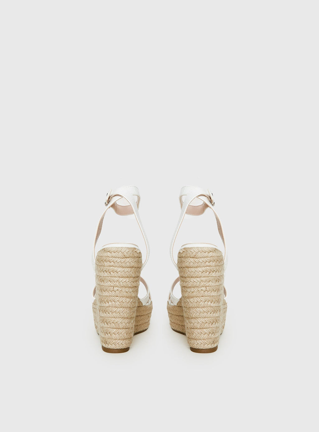 Jesper Espadrille Wedged Heels White Croc