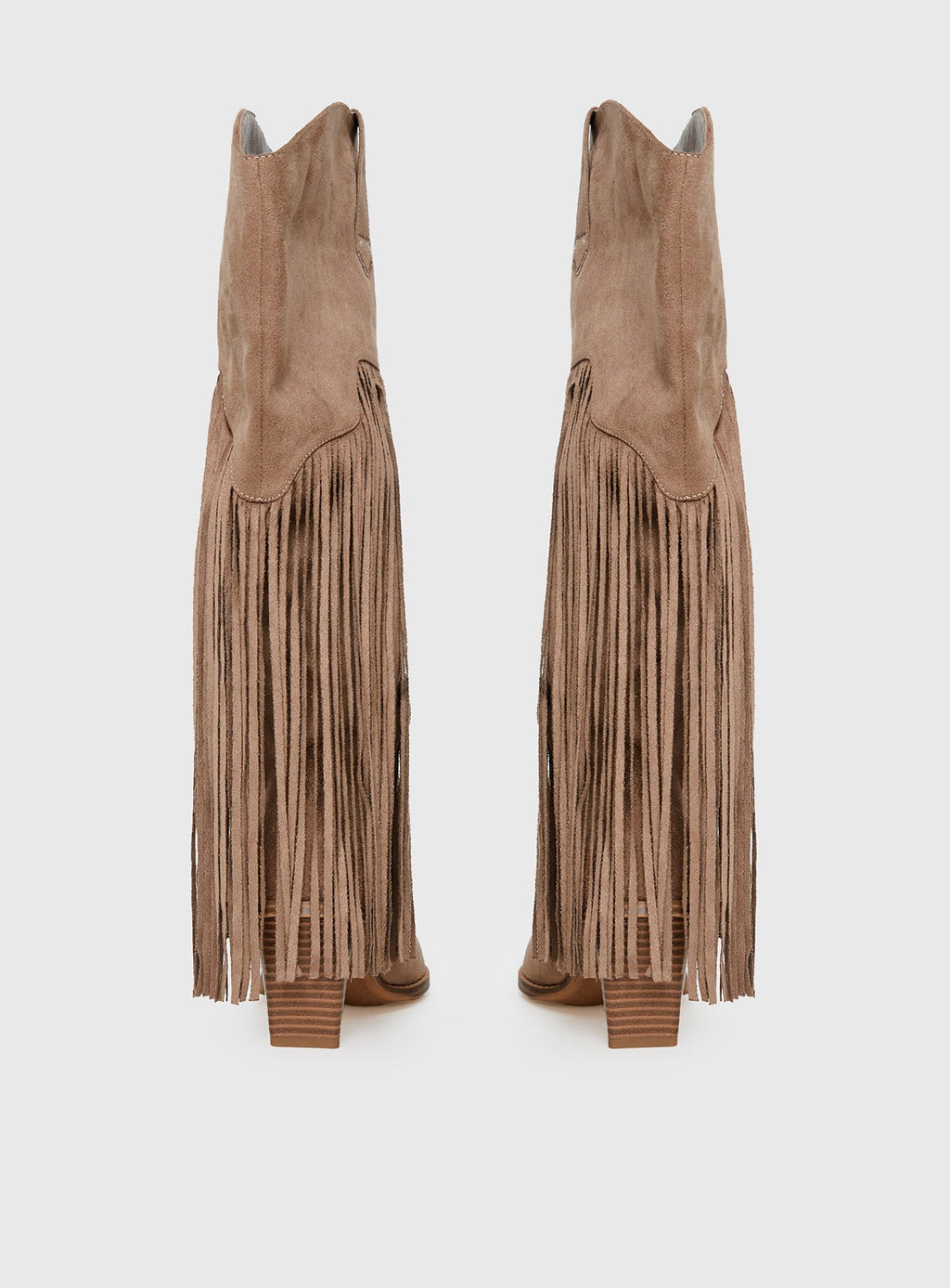 Like An Angel Faux Suede Tassel Knee High Boots Tan