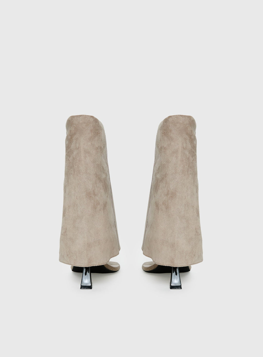 Catch The Light Faux Suede Open Toe Boots Tan