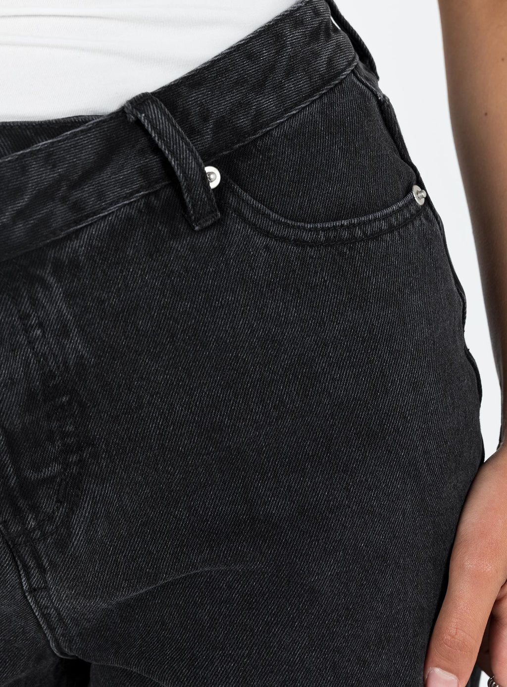 Xena Long Denim Shorts Black