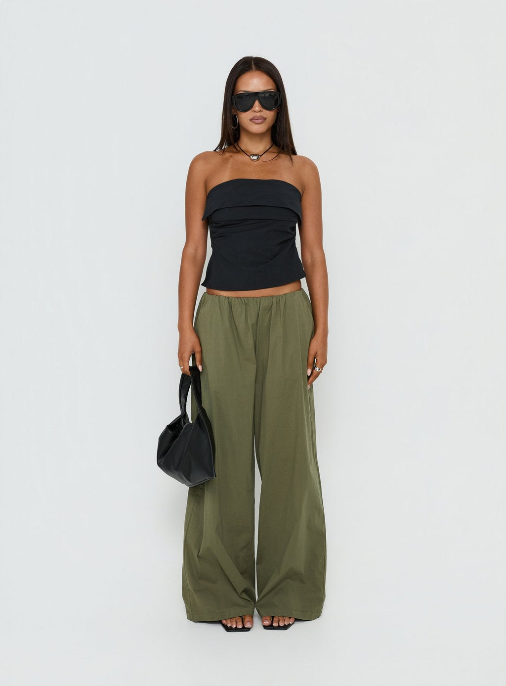 Christalle Strapless Tie Back Top Black