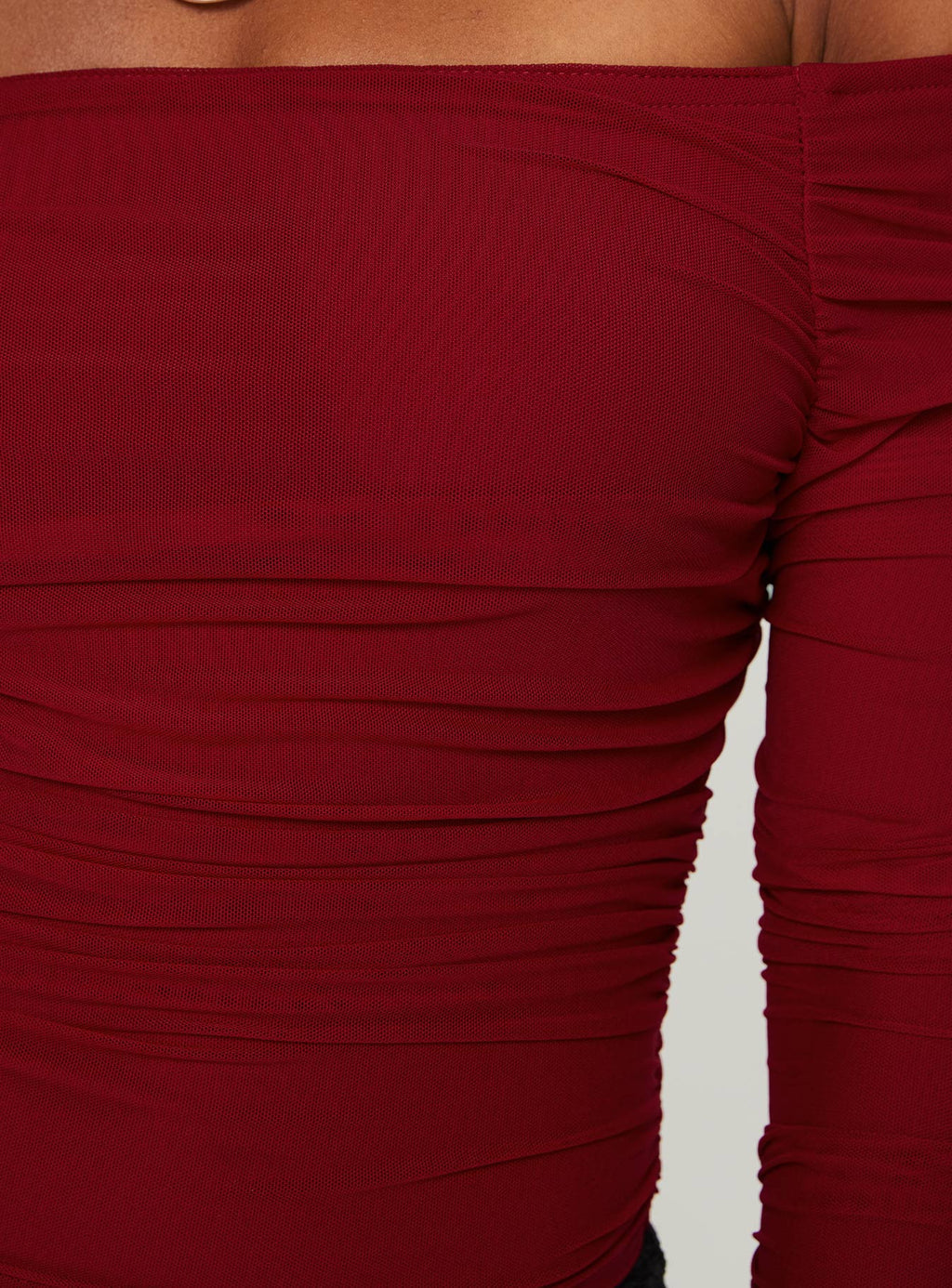 Moreno Off The Shoulder Top Burgundy