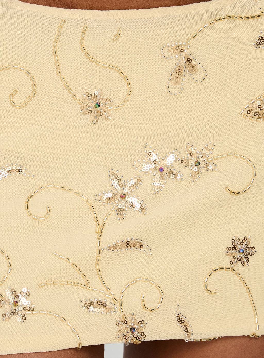 Calyra Embroidered Mini Skirt Butter Yellow