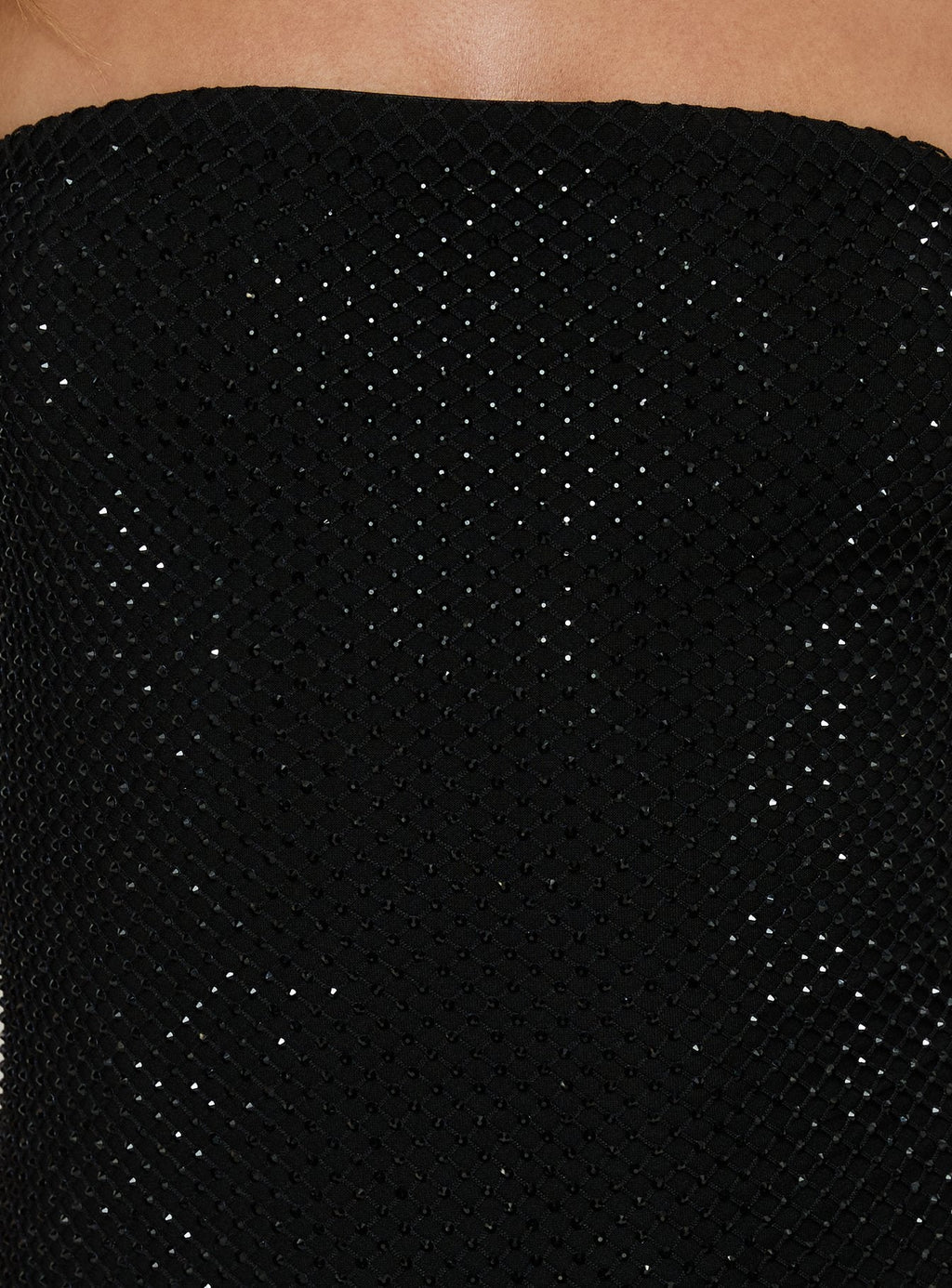 Jemira Strapless Shimmer Mini Dress Black