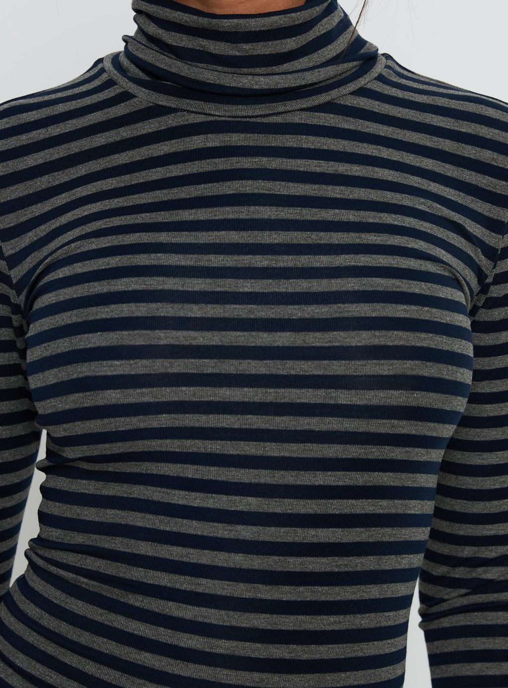 Temika Long Sleeve Backless Top Navy Stripe
