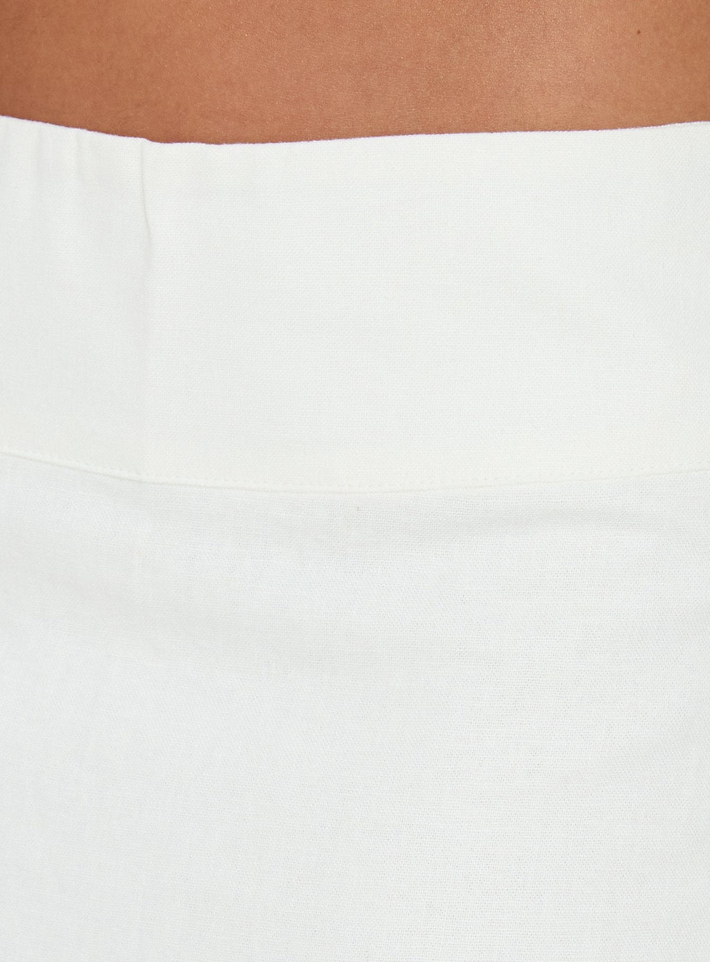 Such Delight Linen Midi Skirt White