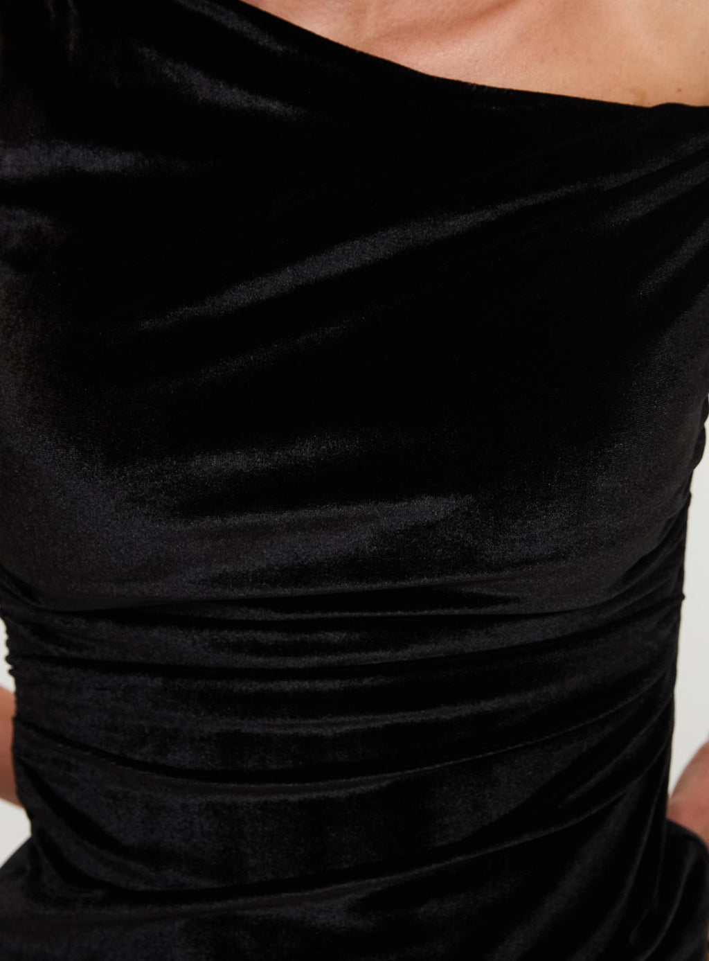 Dream Came True Asymmetrical Velvet Top Black