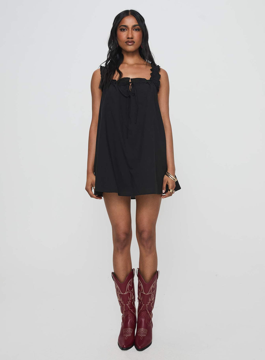 Swing Mini Dress Black Petite