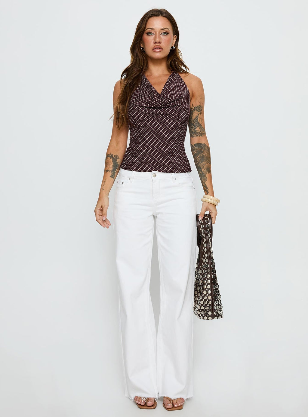 Gaybriel Cowl Neck Low Back Top Wine Check