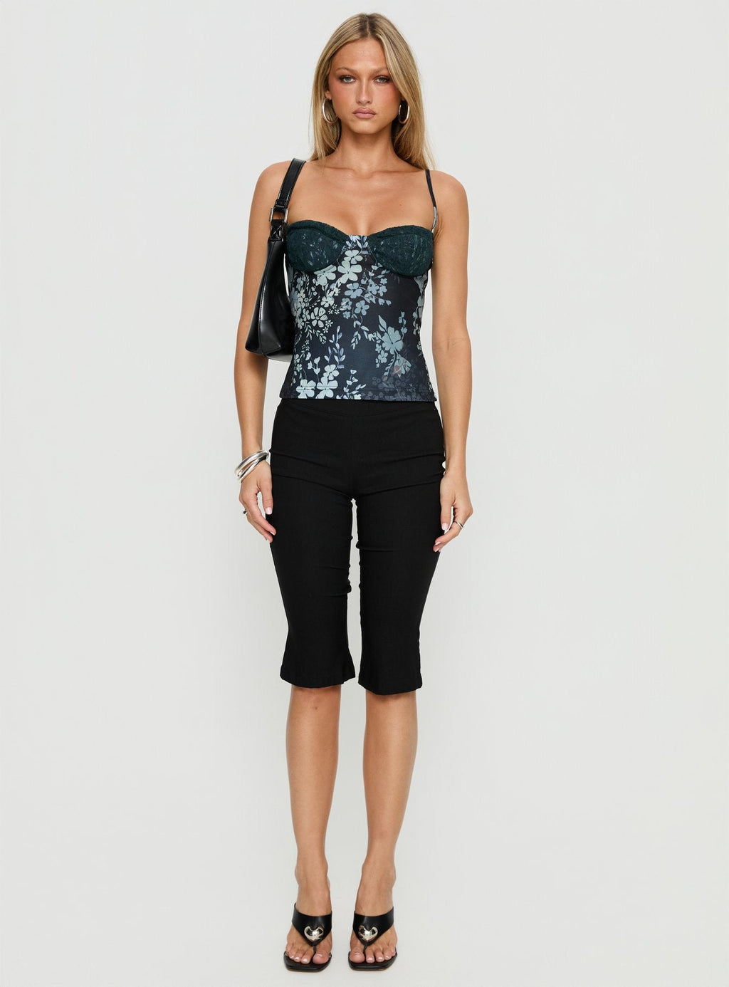 Cacy Cami Top Navy Floral