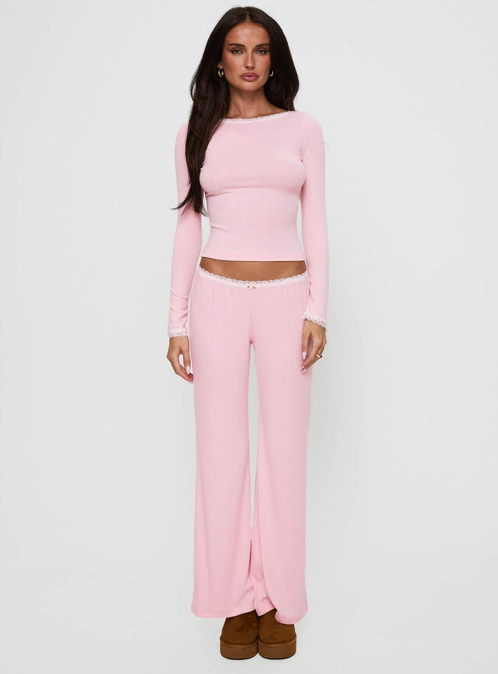 Whimsie Long Sleeve Sleep Top Pink