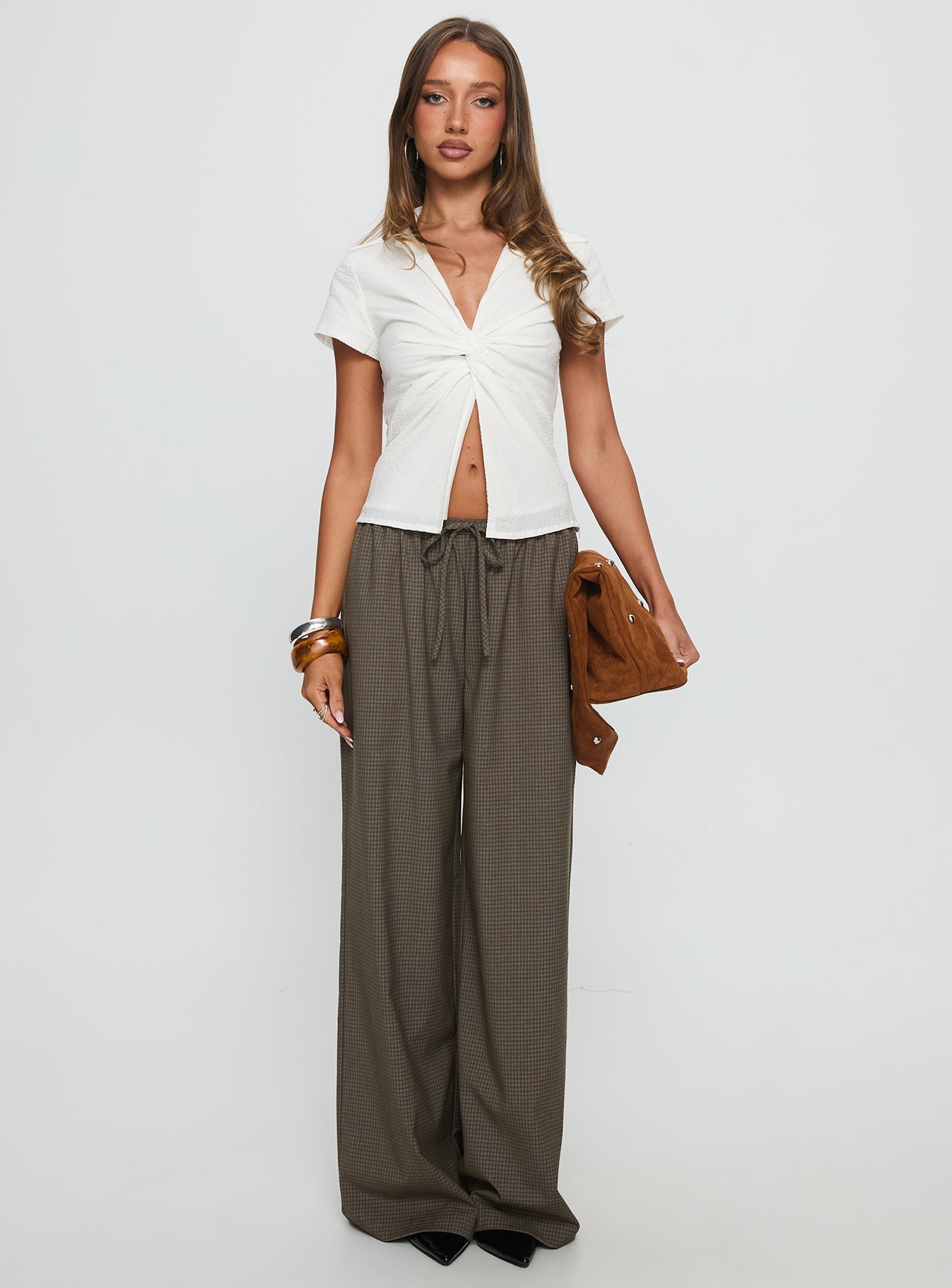 Lover Blues Twist Top White