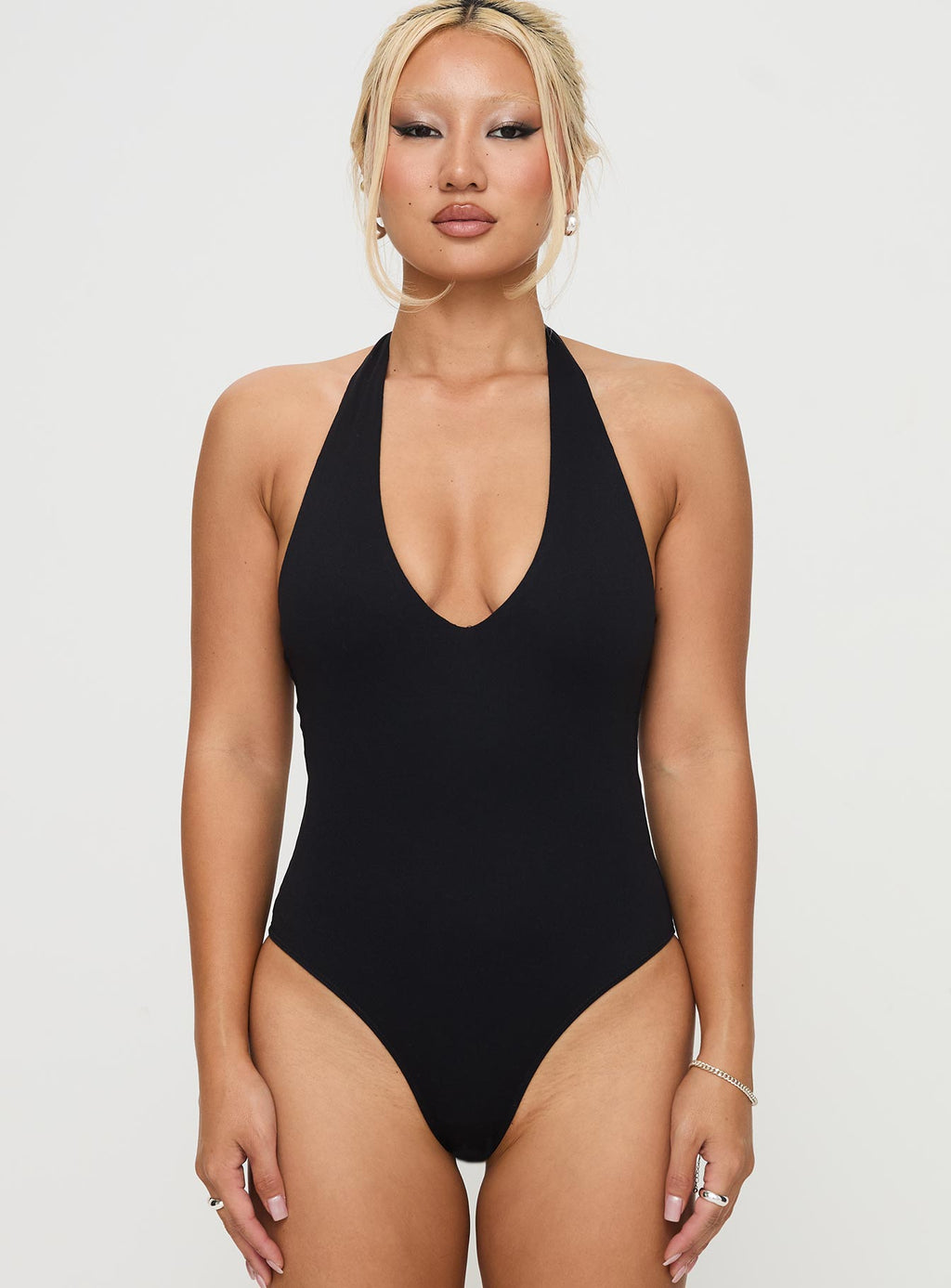 Someone New Halter Bodysuit Black Tall