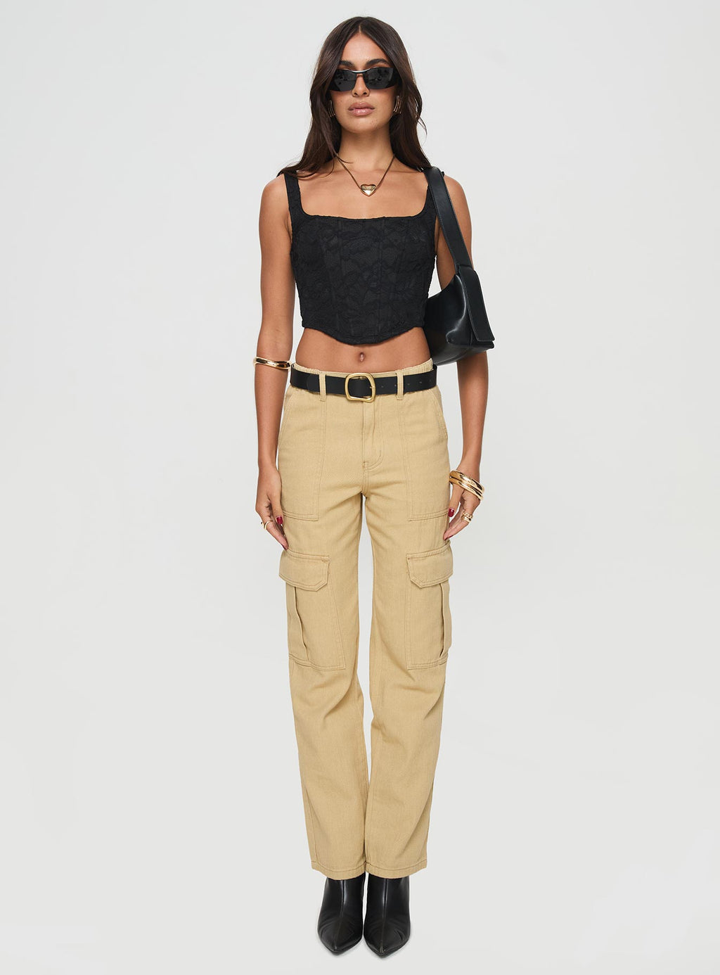 Nickei Utility Cargo Pants Beige