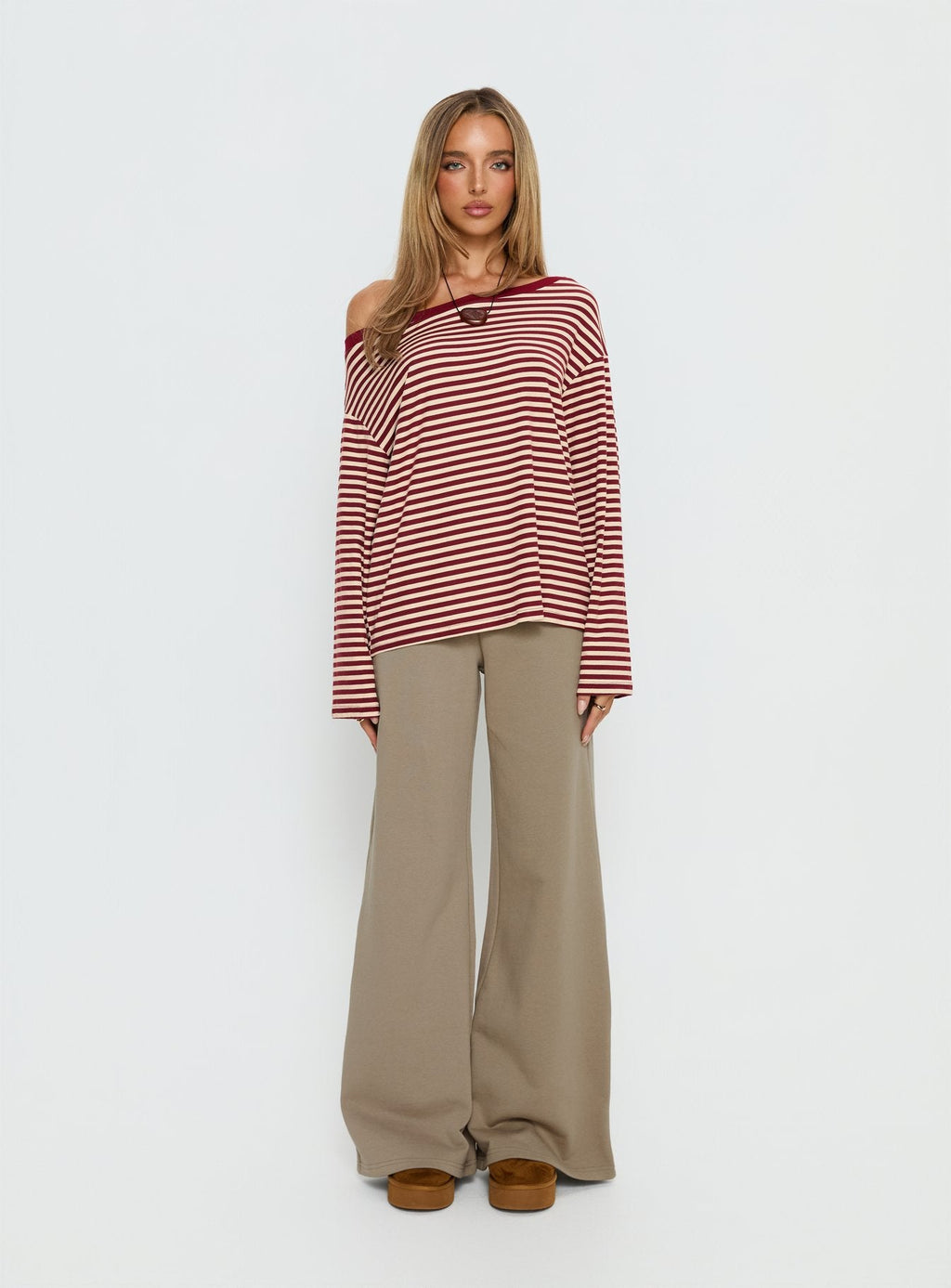 Summits Flared Track Pants Latte